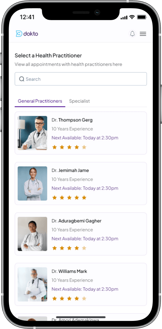 Phone showing virtual doctor appointment
